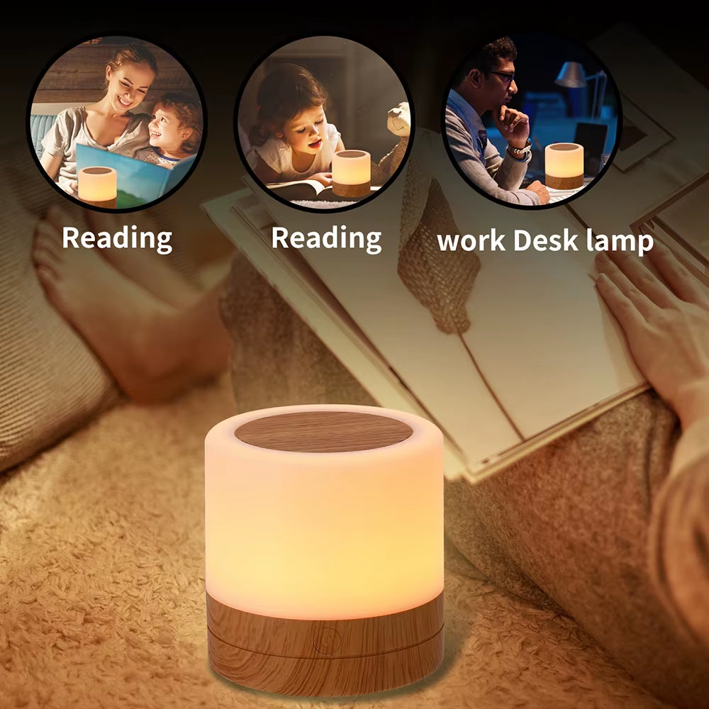 Lámpara LED Nocturna Recargable RGB con Control Táctil y Mando a Distancia | 7 Colores y 3 Niveles de Brillo