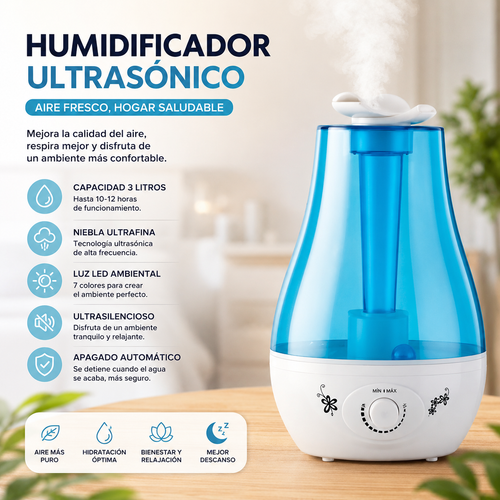 Humidificador Ultrasónico 3000ML