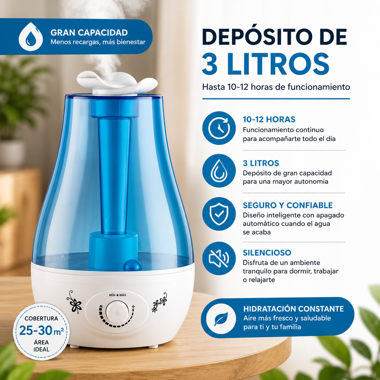 Humidificador Ultrasónico 3000ML