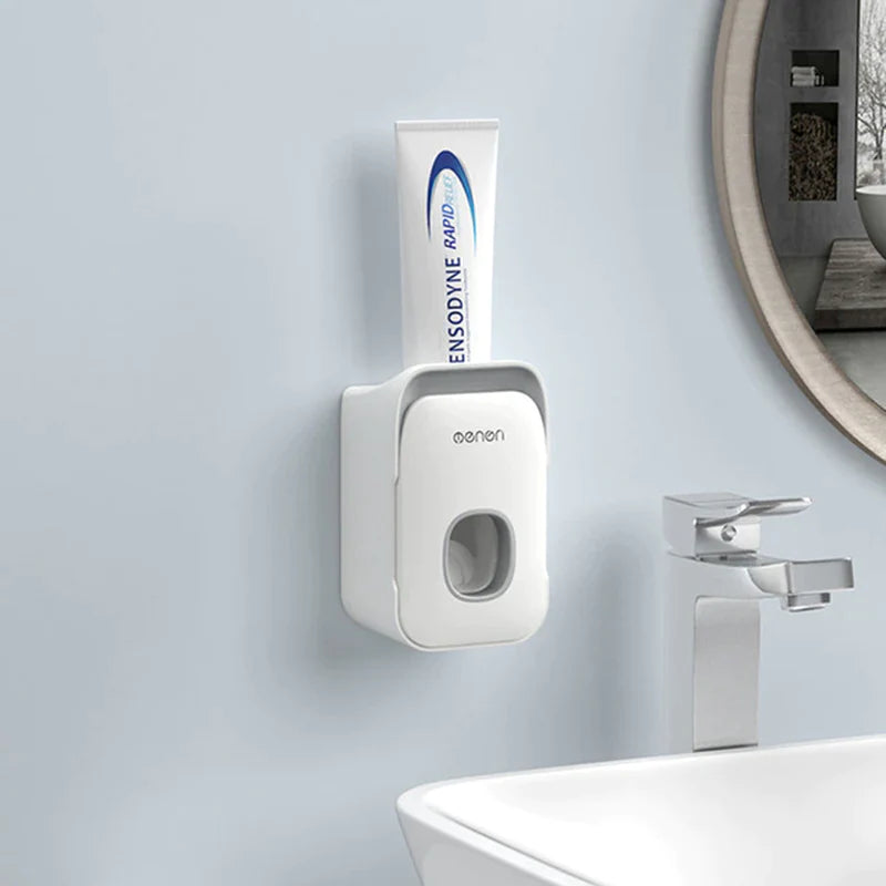 Organizador de Baño Premium con Dispensador Automático de Pasta Dental | Soporte Magnético para Cepillos (2, 3 o 4 Vasos)